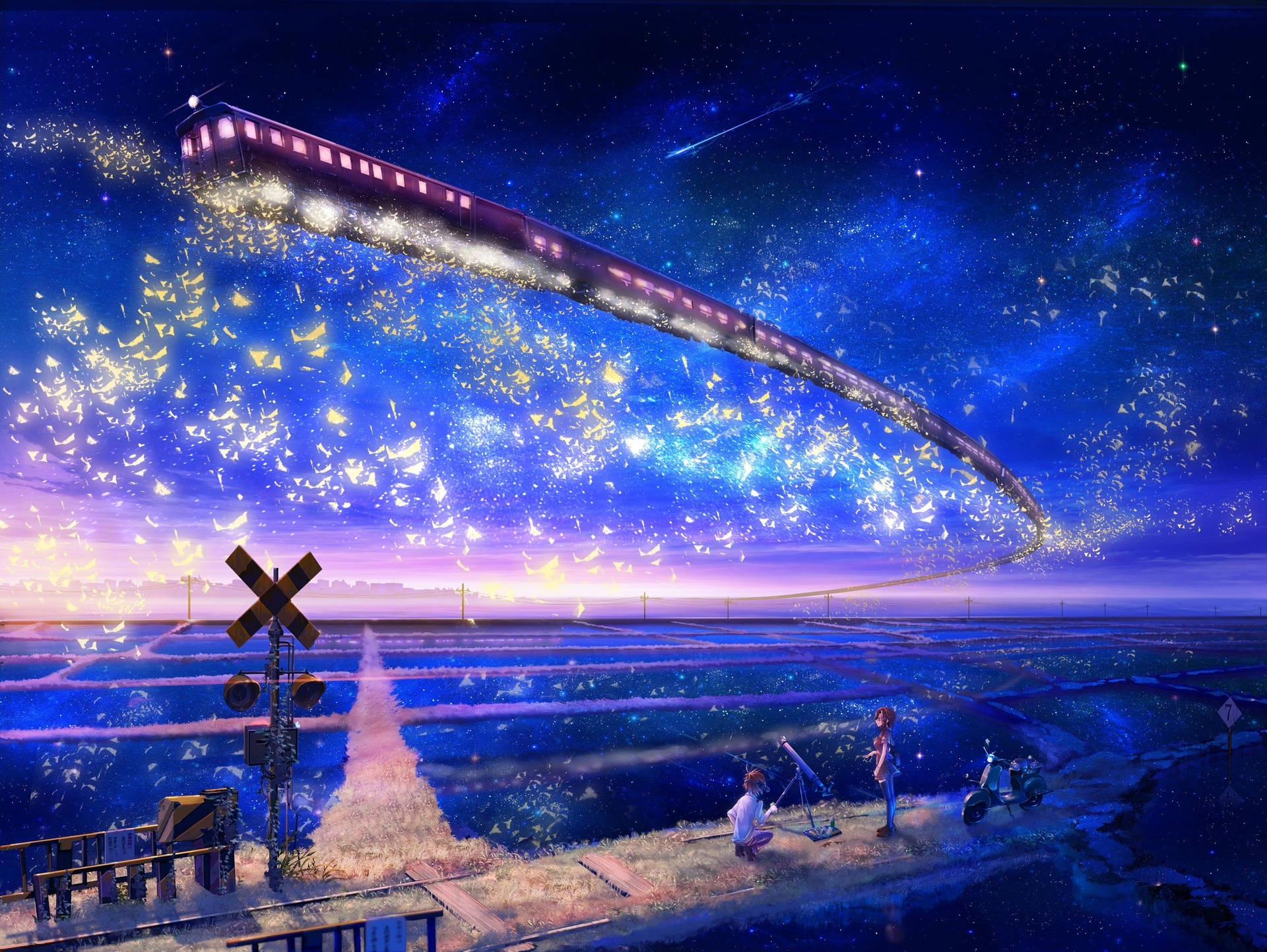 Blue Anime Scenery 桌布