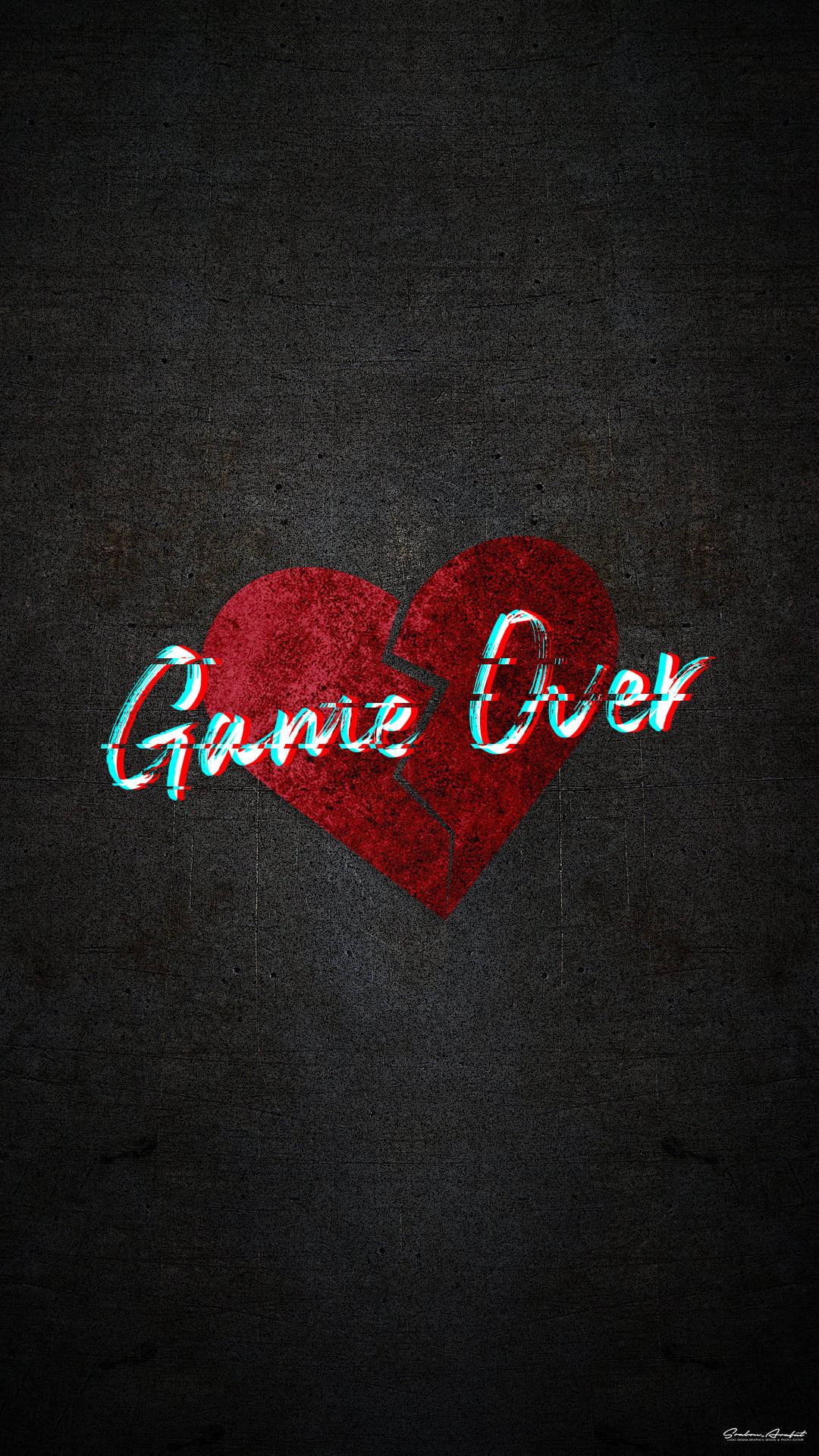 Broken Heart Black 桌布