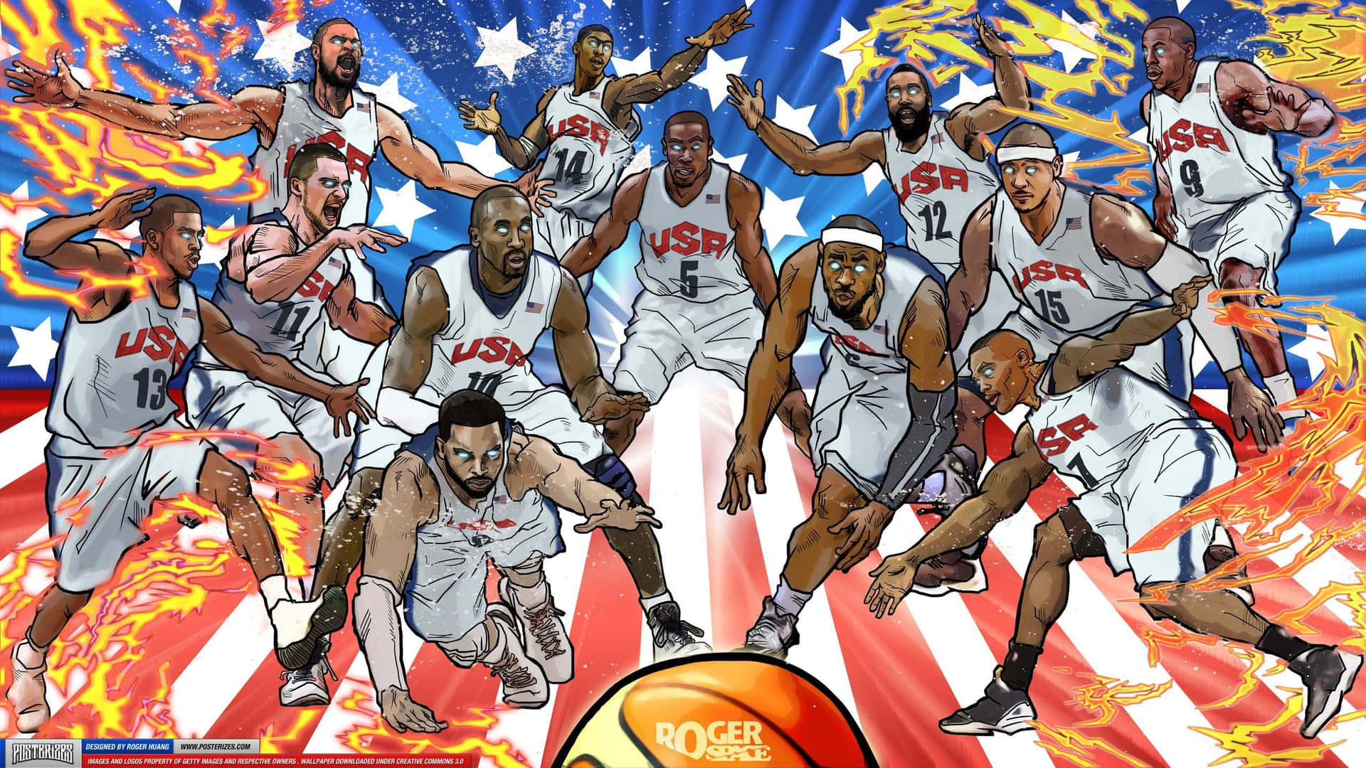 Cartoon NBA Players 桌布