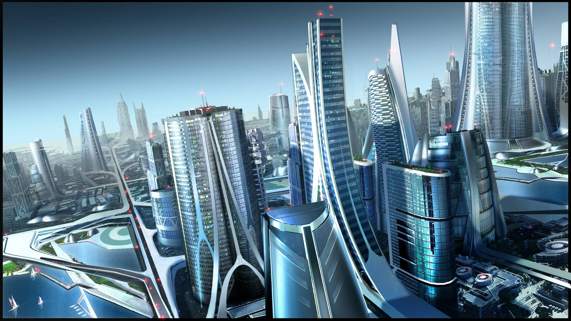 3264x1836 Future City Wallpaper