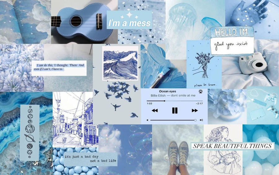 Cute Pastel Blue Aesthetic 桌布
