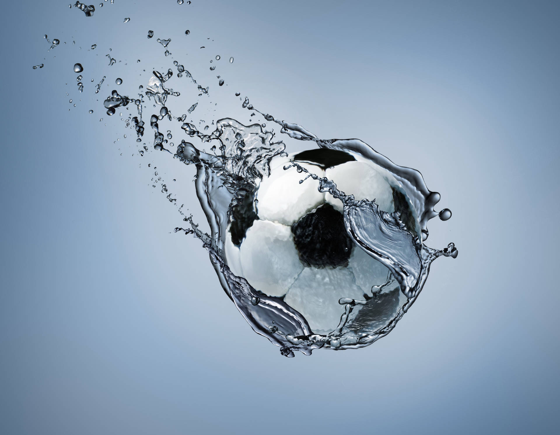 Preview wallpaper football, ball, exercise, water, abstraction
