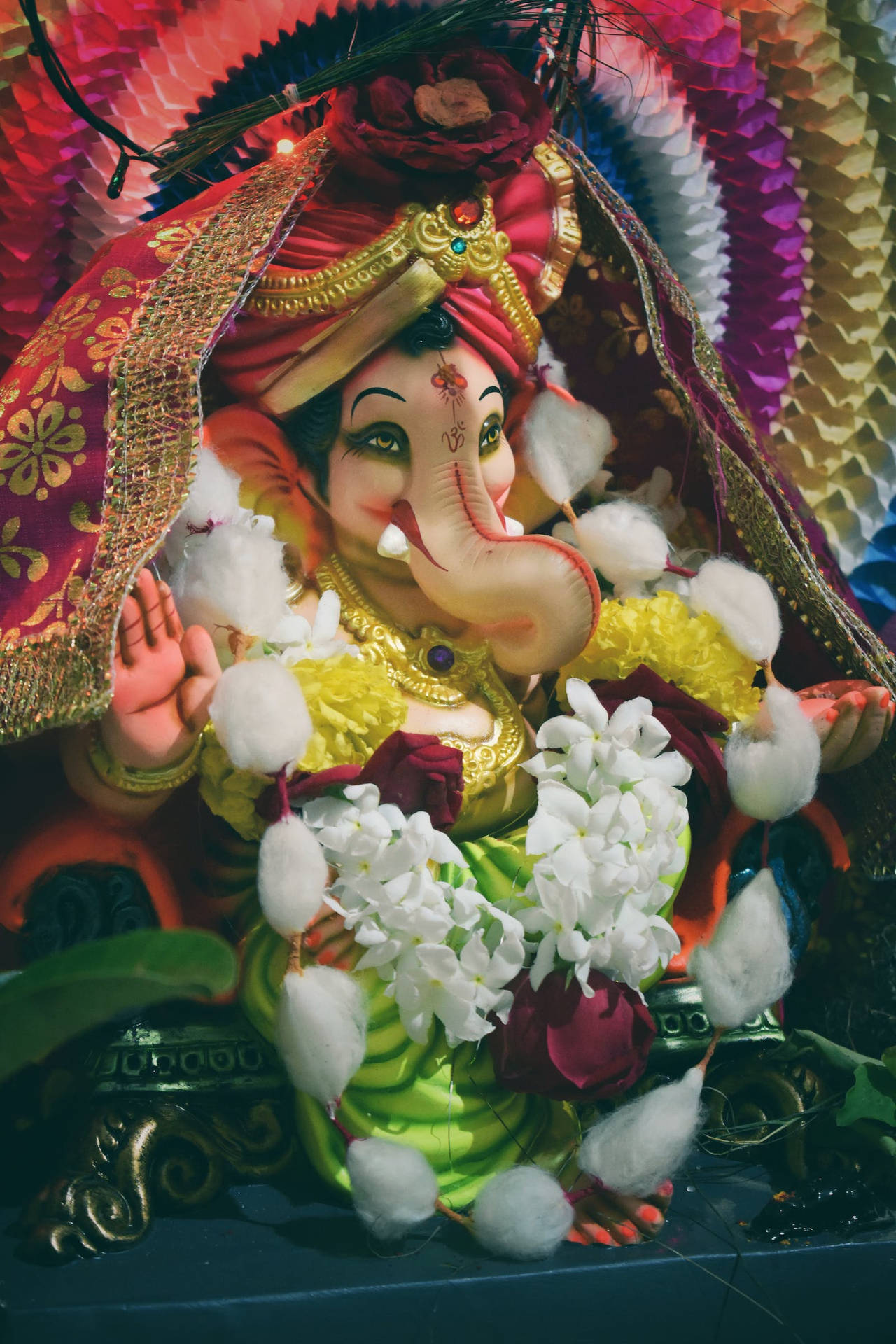 Free Ganesh Chaturthi in Flowers Stock Photo
