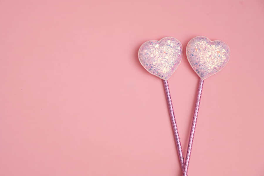 Glitter Pink Hearts 桌布