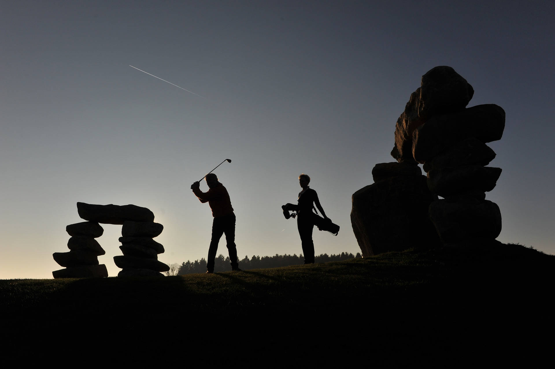 Sports Golf Golfer Golf Club Silhouette Evening HD Wallpaper | Background Image
