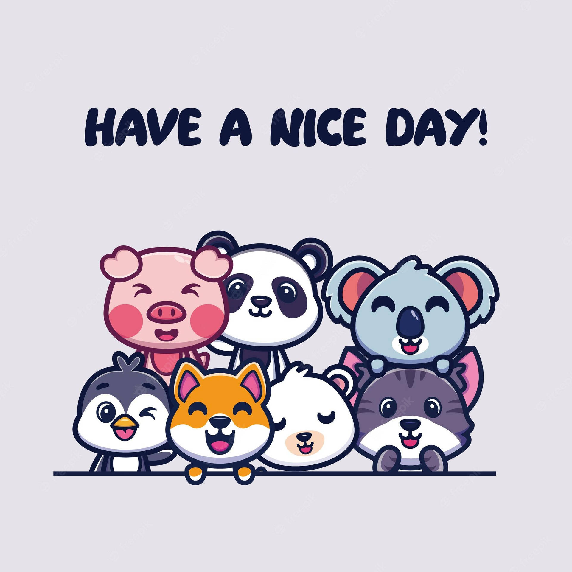 Kawaii Cute Animals 桌布