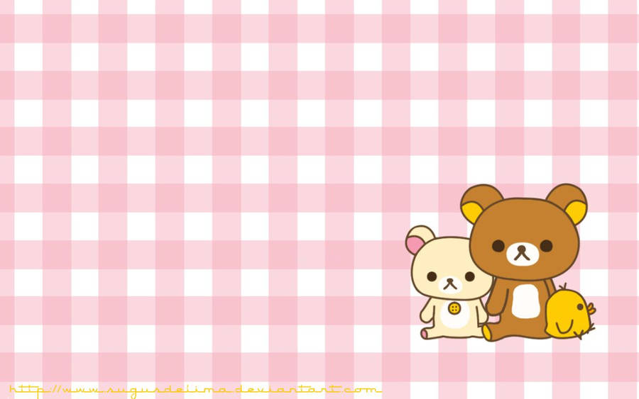 1200x750 Pink Plaid Rilakkuma. Cute Kawaii Resources