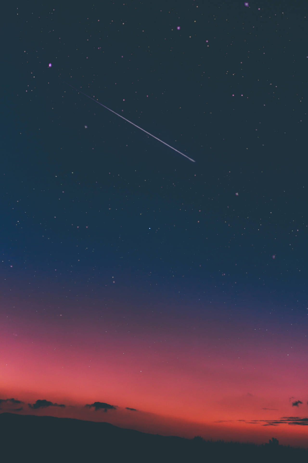 shooting star in night sky