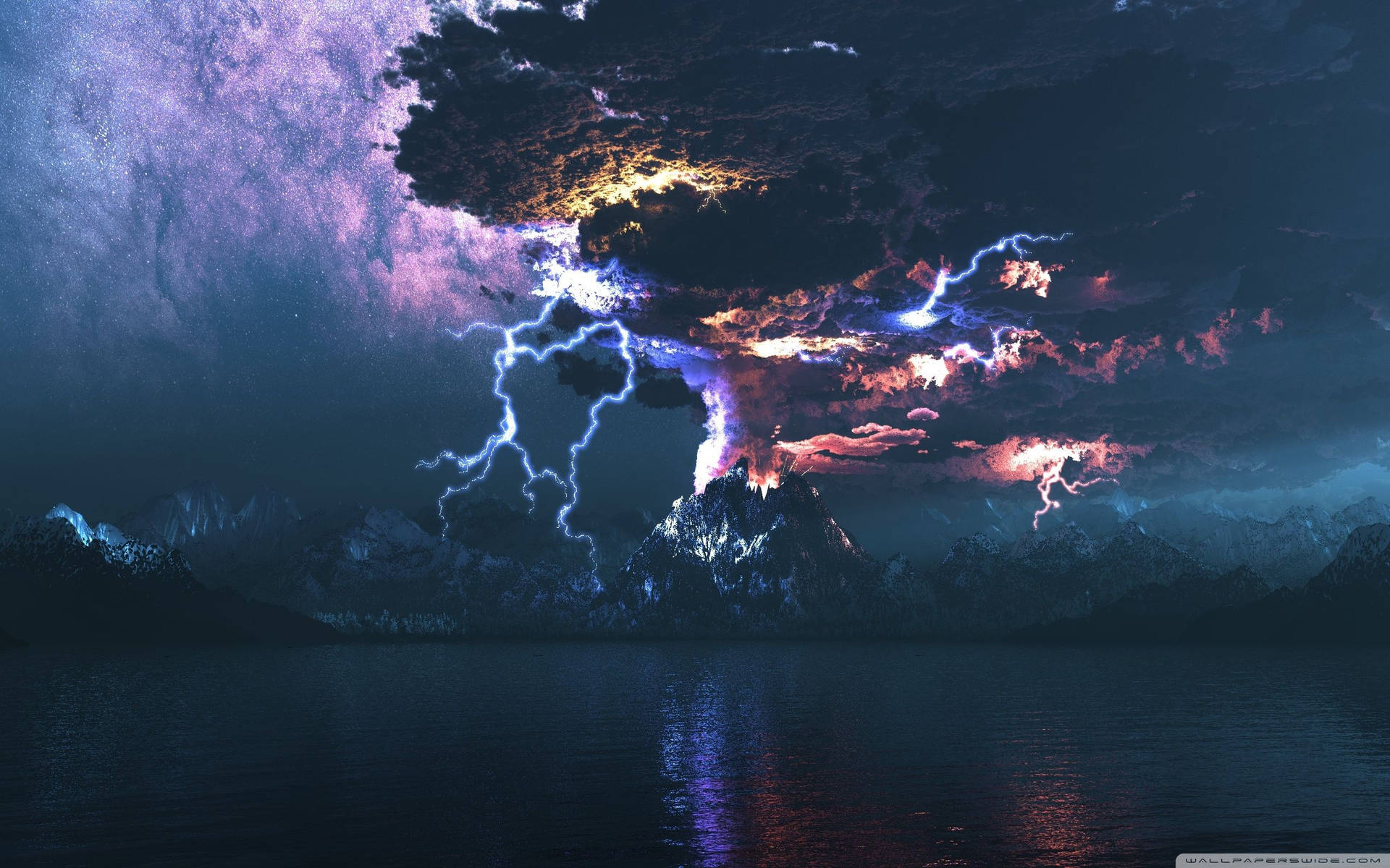 2560x1600 Volcano Eruption Lightning ❤ 4K HD Desktop Wallpaper for 4K Ultra