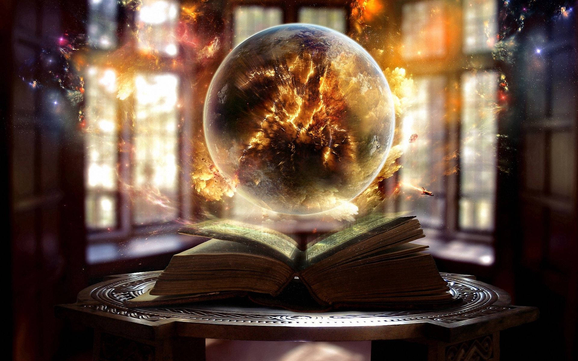 Preview wallpaper book, sphere, magic, sorcery