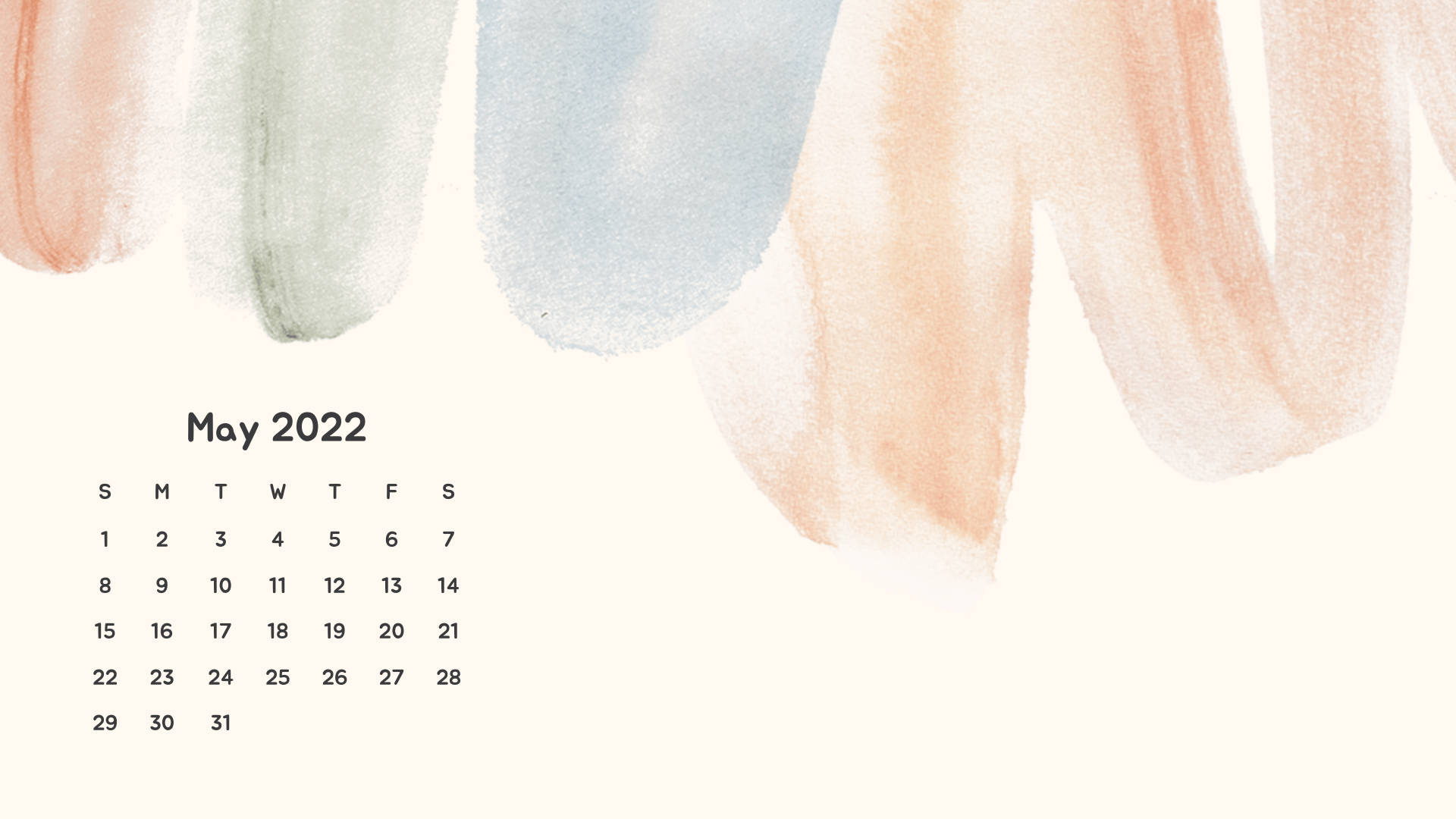 May 2022 Calendar 桌布
