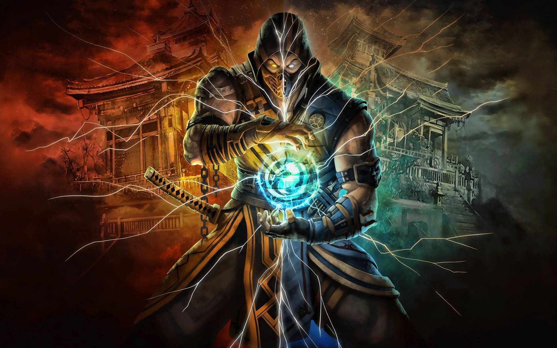 Mortal Kombat Scorpion Vs Sub Zero 桌布