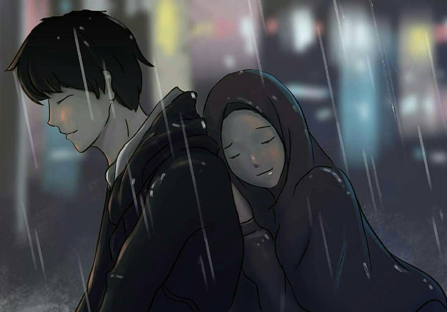 Muslim Couple Cartoon 桌布