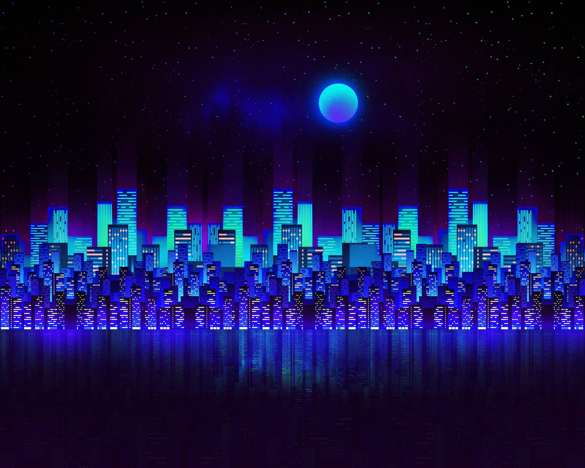 Neon Blue Aesthetic 桌布