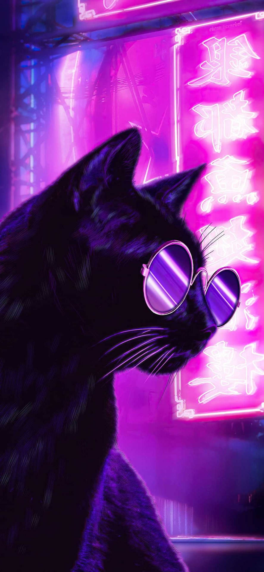 Neon Purple iPhone 桌布