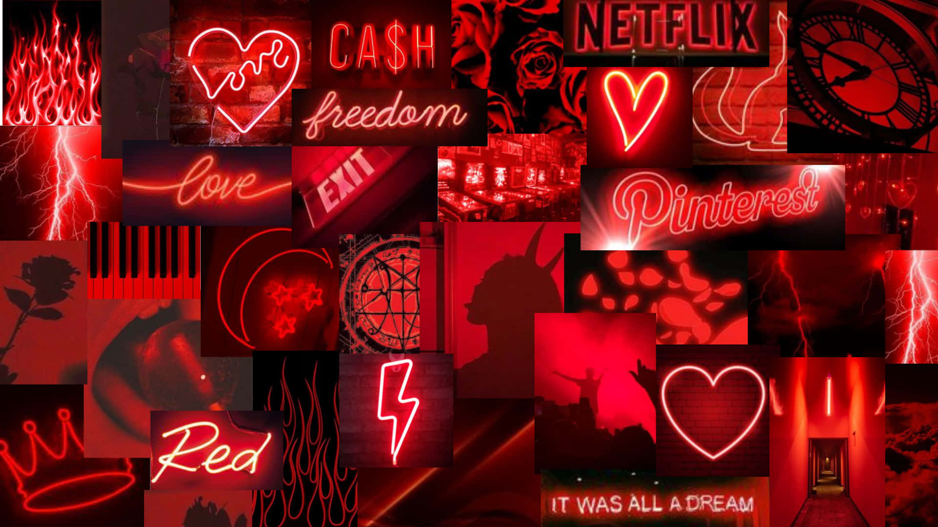 Neon Red Aesthetic 桌布