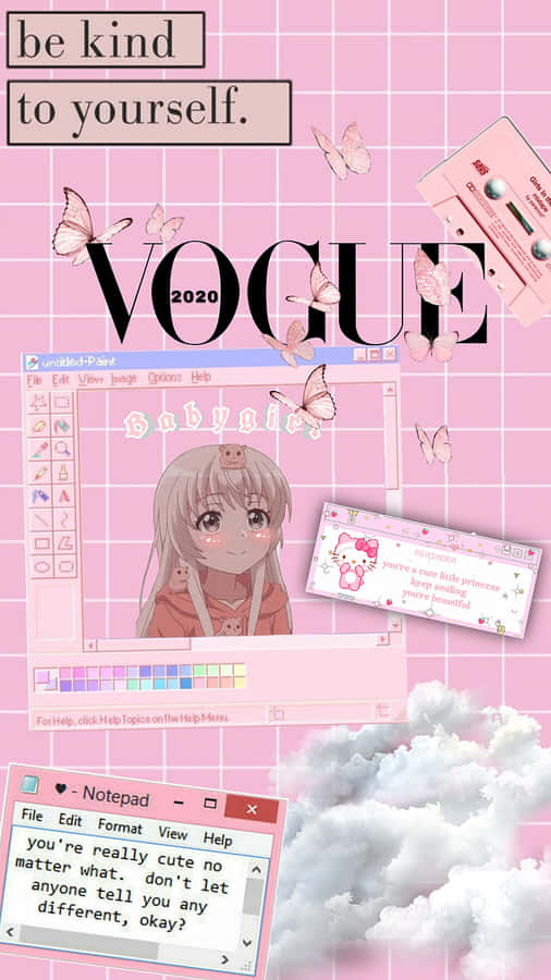 Pastel Pink Aesthetic Anime 桌布