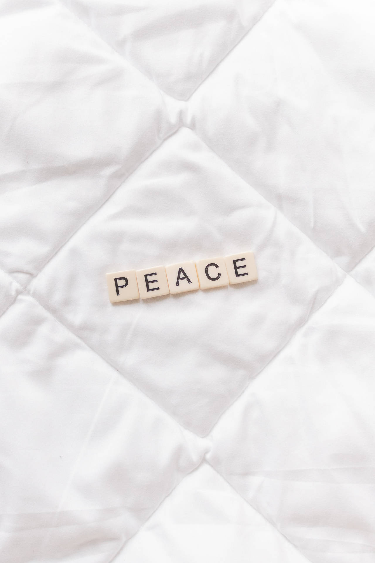Preview wallpaper peace, word, inscription, cubes, cloth