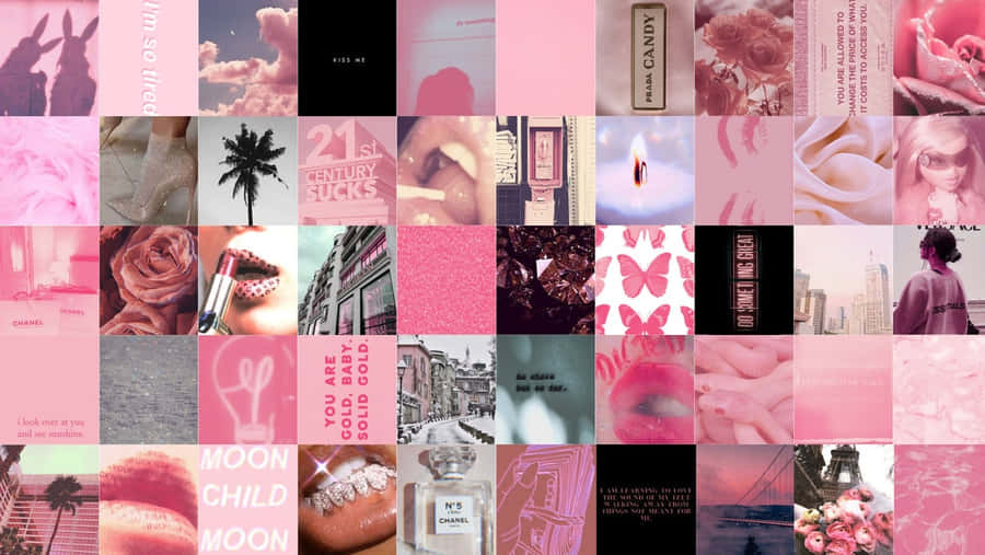 Pink Collage Desktop 桌布