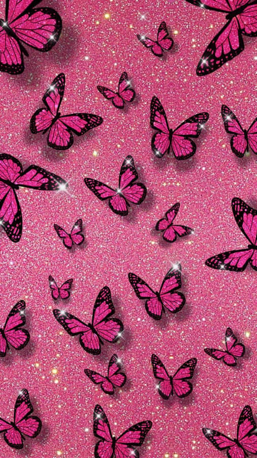 Pink Glitter Butterfly 桌布