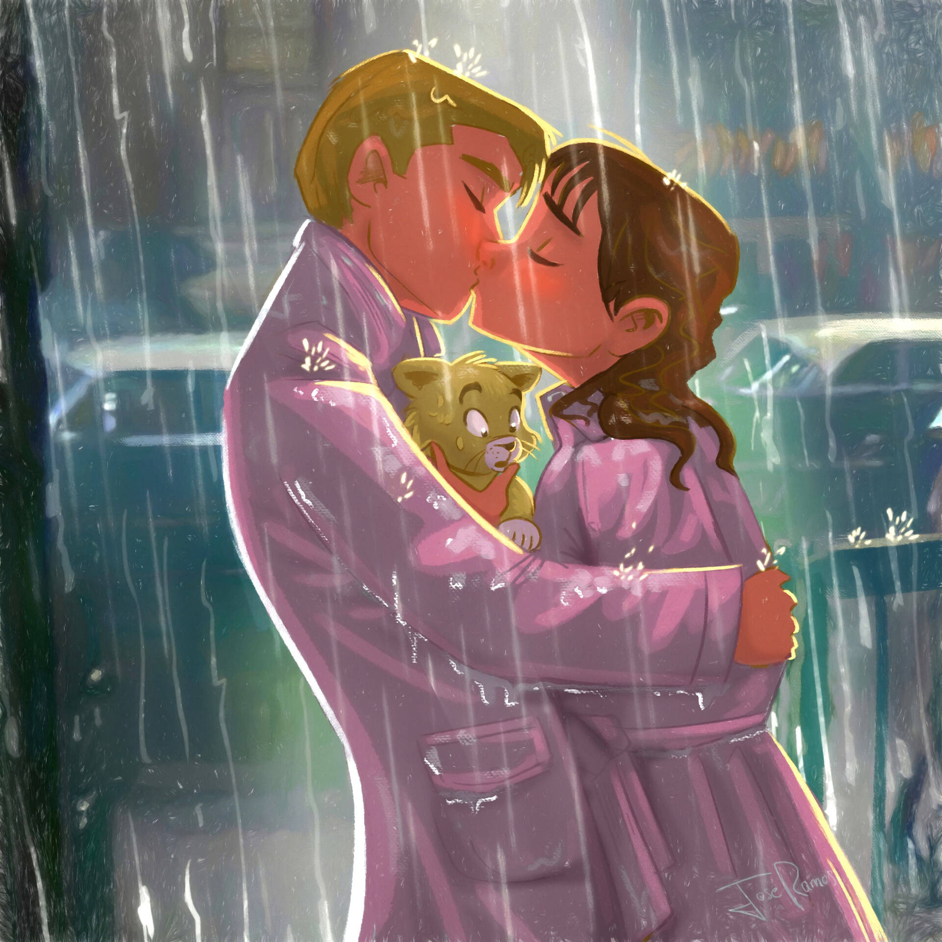 Rain Couple 桌布