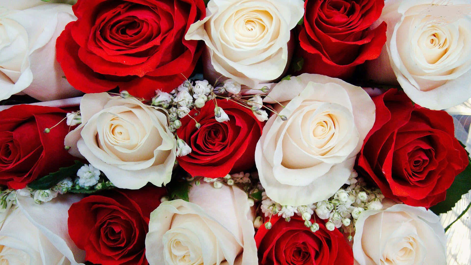 Red And White Roses 桌布