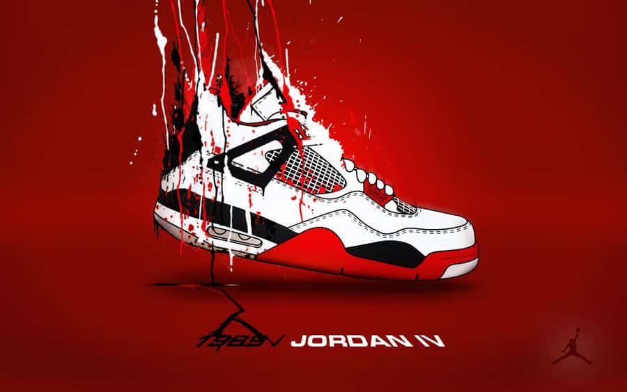 Red Jordan Shoes 桌布