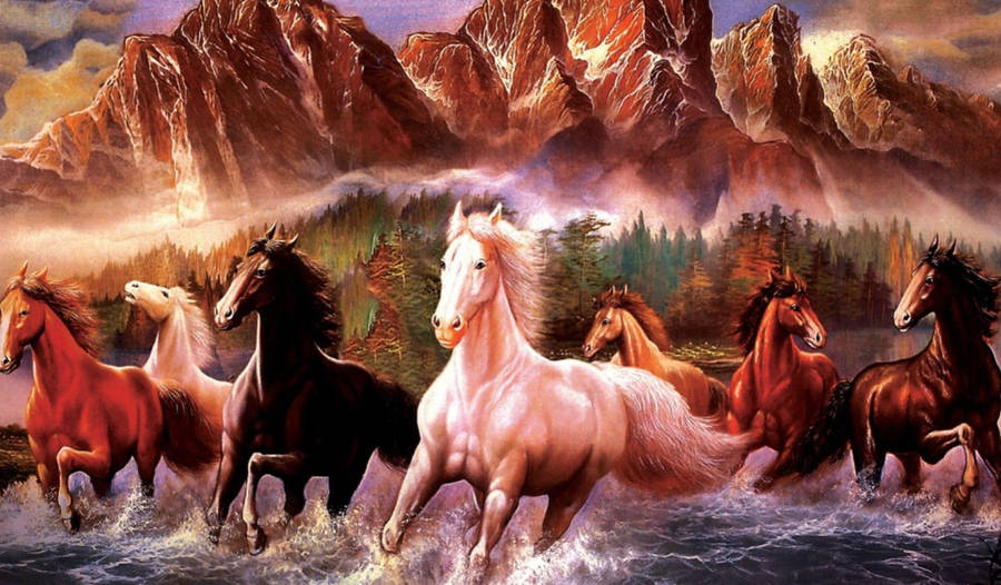 Seven Horses 桌布
