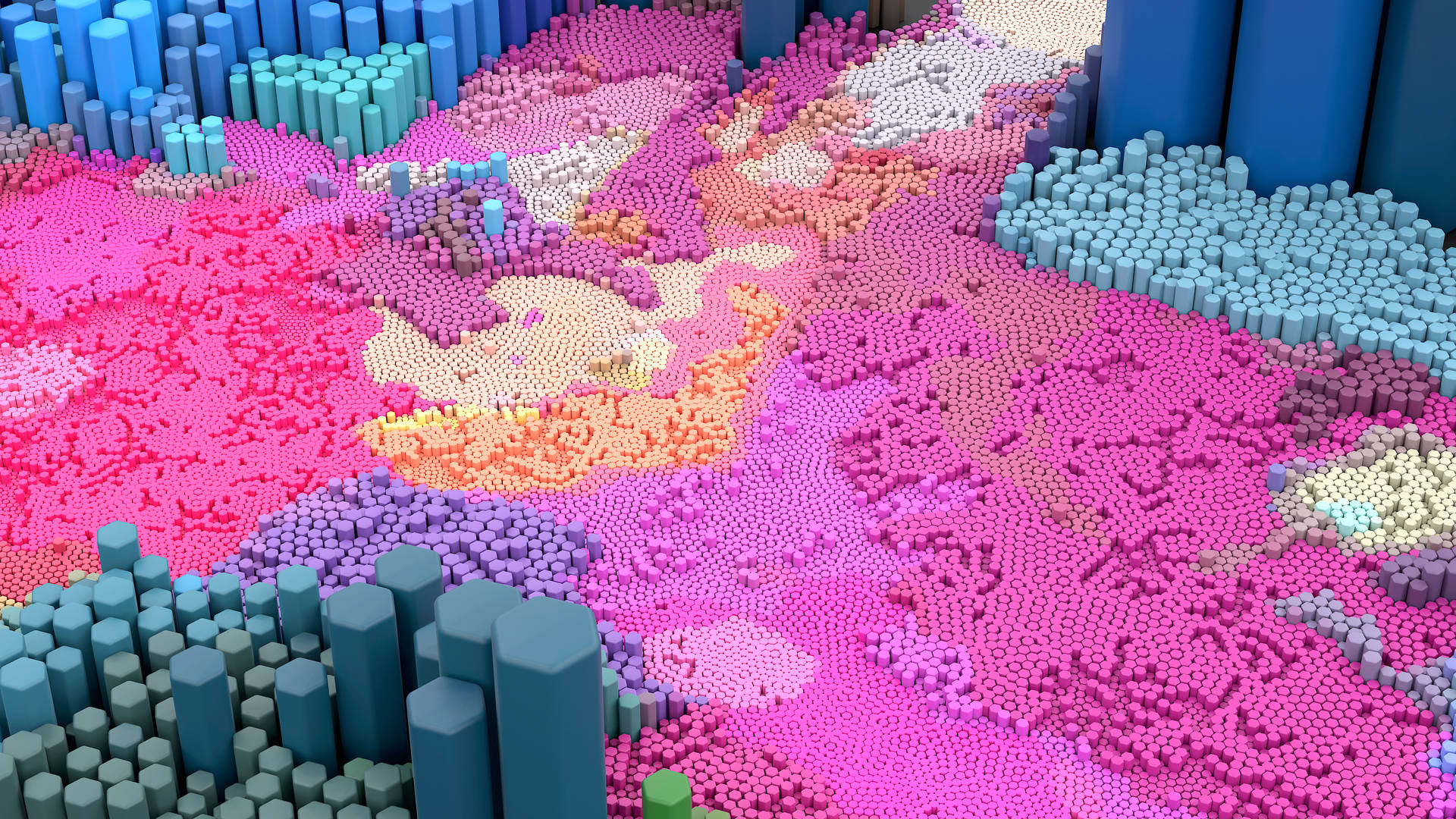 Artistic 3D Art Pink Hexagon HD Wallpaper | Background Image