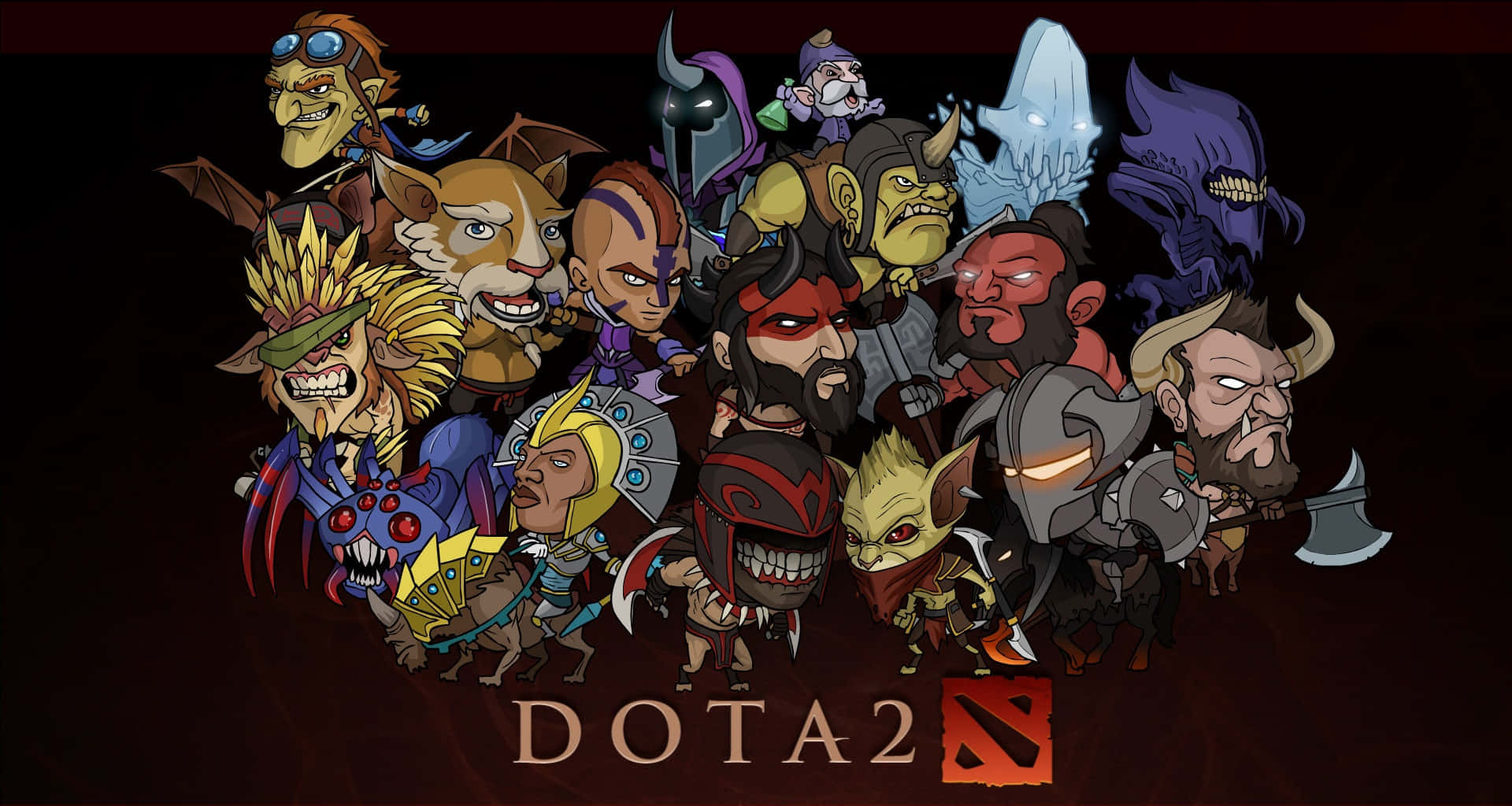 Q 版風格的 Dota 2 遊戲角色，表情兇猛。