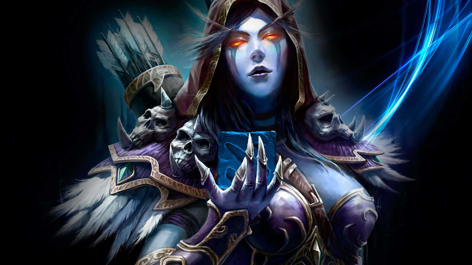 不死戰士，擁有發光的眼睛和骷髏盔甲，引導藍色魔法。