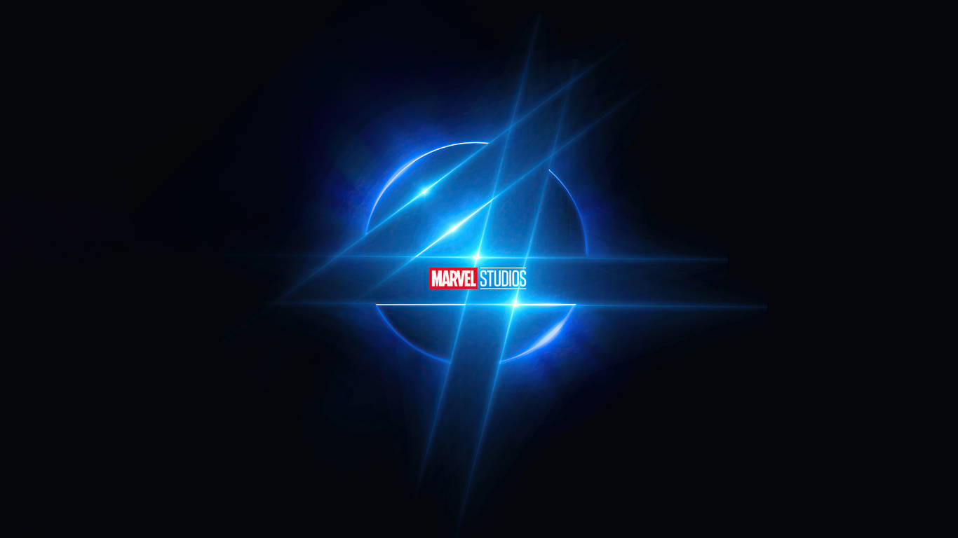 黑色背景上帶有藍色光線的Marvel Studios標誌