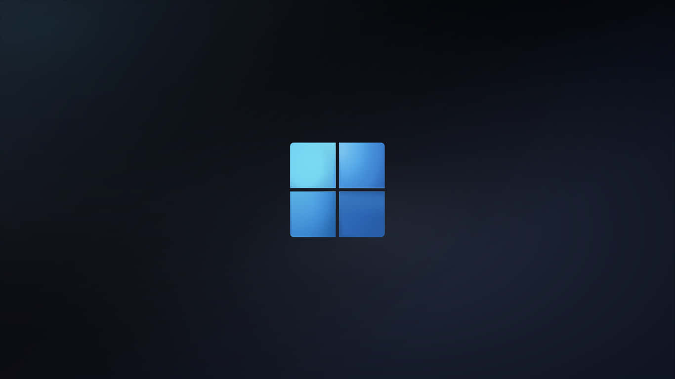 Windows標誌在深色漸變背景上發出藍光。