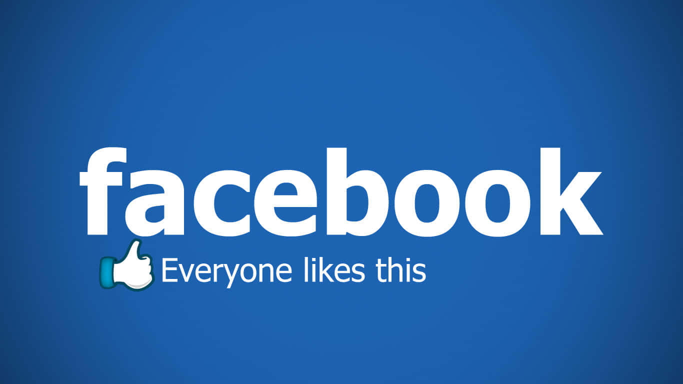 Facebook 標誌，帶有大拇指向上圖標和文字每個人都喜歡這個。