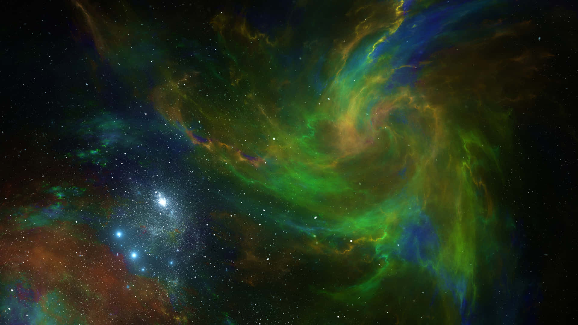 在深空中帶有星星的色彩繽紛旋轉星雲。