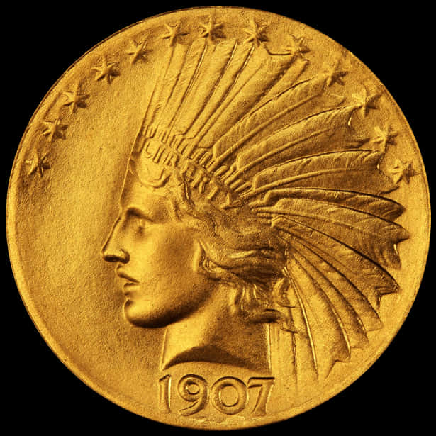 1907年印第安頭像金幣 壁紙