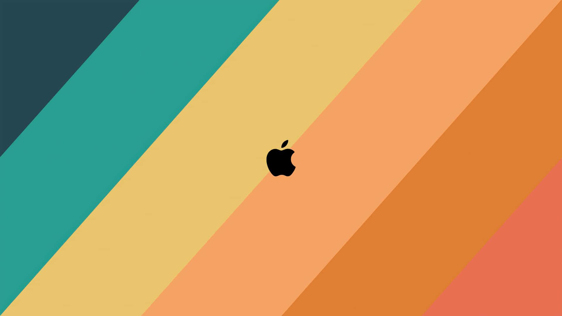 黑色Apple標誌在彩色對角漸變背景上。