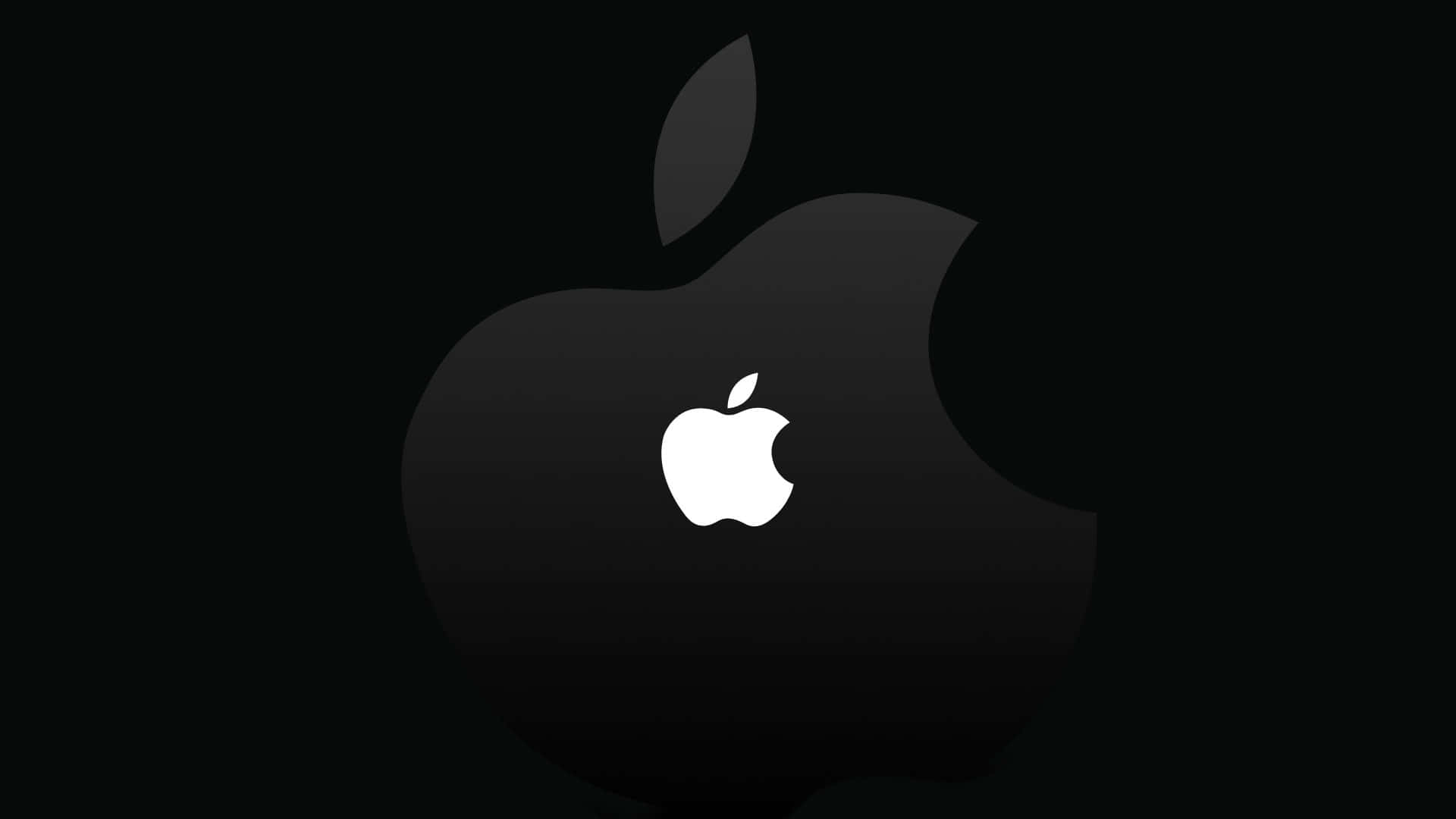 白色Apple標誌在黑色背景上