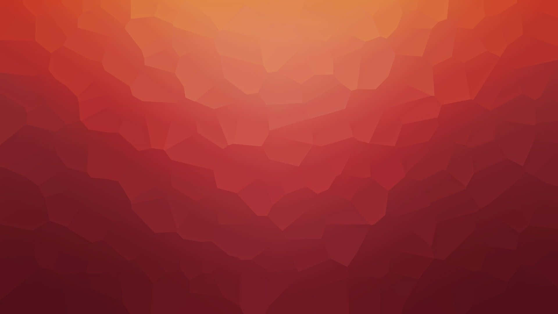 1920x1080 紅色簡約漸層 壁紙 — 暖紅色和橙色的漸變在整個畫面中形成幾何低多邊形圖案。