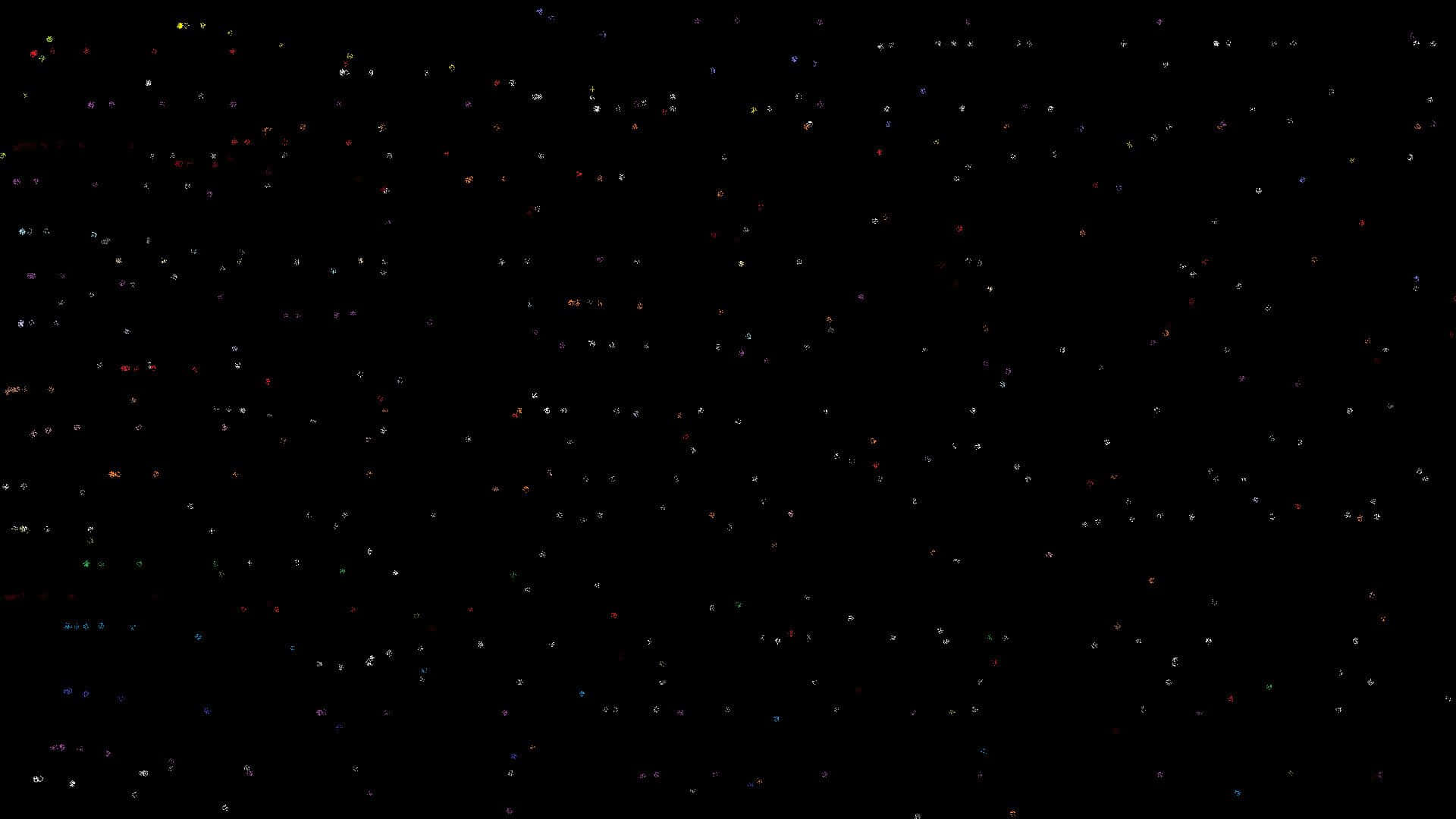 一個黑色背景，充滿散落的彩色點，宛如星星。