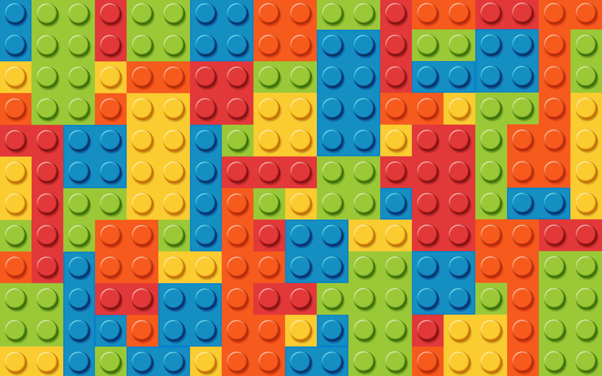 色彩繽紛的LEGO積木排列成一個充滿玩味的抽象圖案。