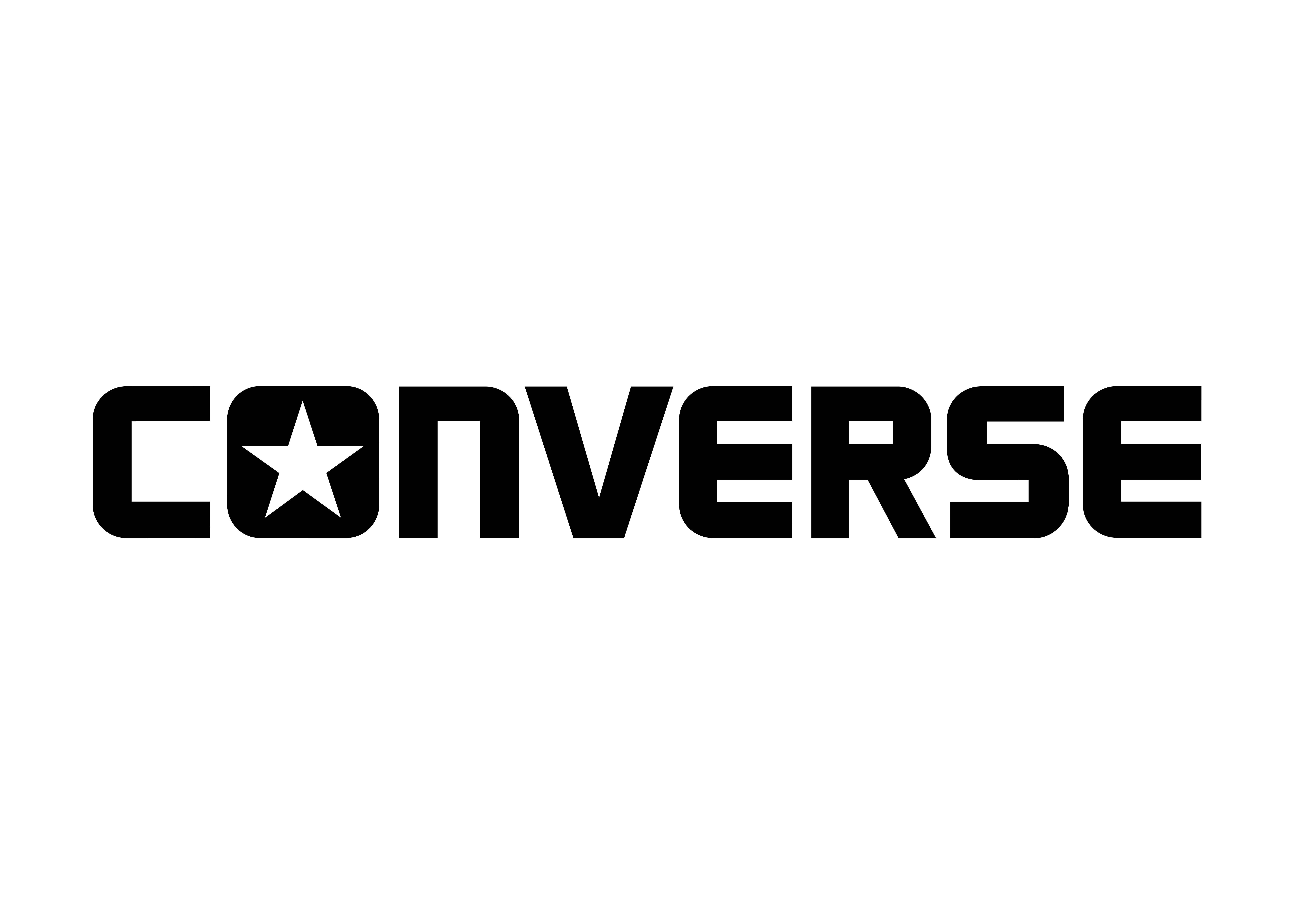 2011年黑色匡威標誌 壁紙 — 在潔白背景上，大膽的黑色Converse標誌配以星形徽章。