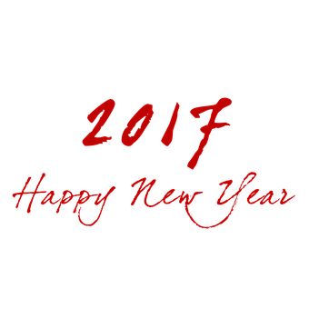2017新年快樂紅字黑底 壁紙