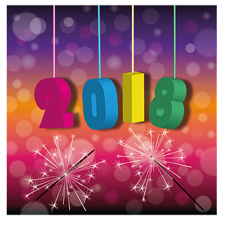 2018新年慶祝煙花棒 壁紙