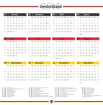 2018紅色黑色月曆 壁紙