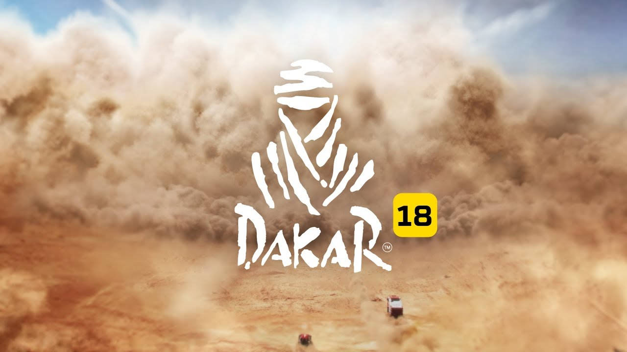 Dakar 18 賽車在沙漠沙塵暴中疾馳。