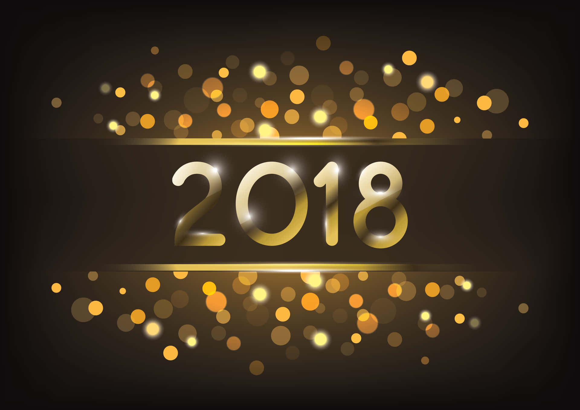 金色2018年文字配閃爍燈光用於慶祝