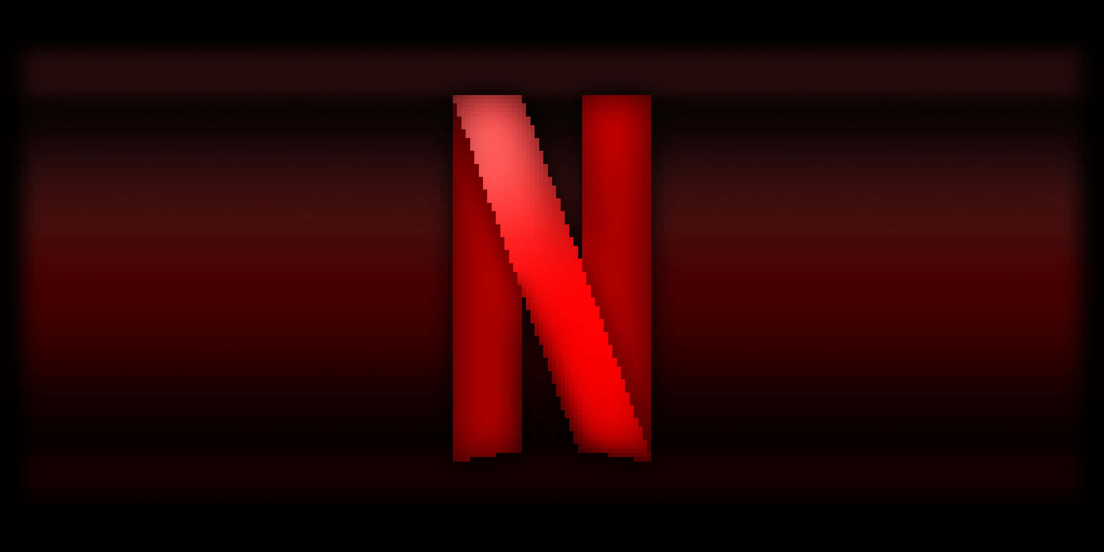 Netflix 標誌在深色漸變背景上發出紅光