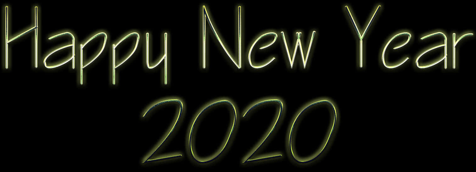 2020年新年快樂發光字體 壁紙