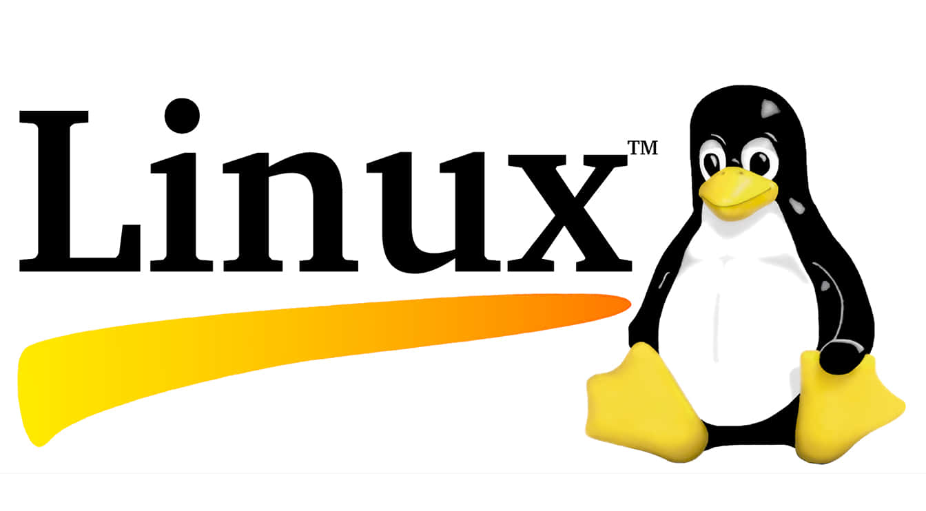 Linux 操作系統標誌，帶有卡通企鵝吉祥物。